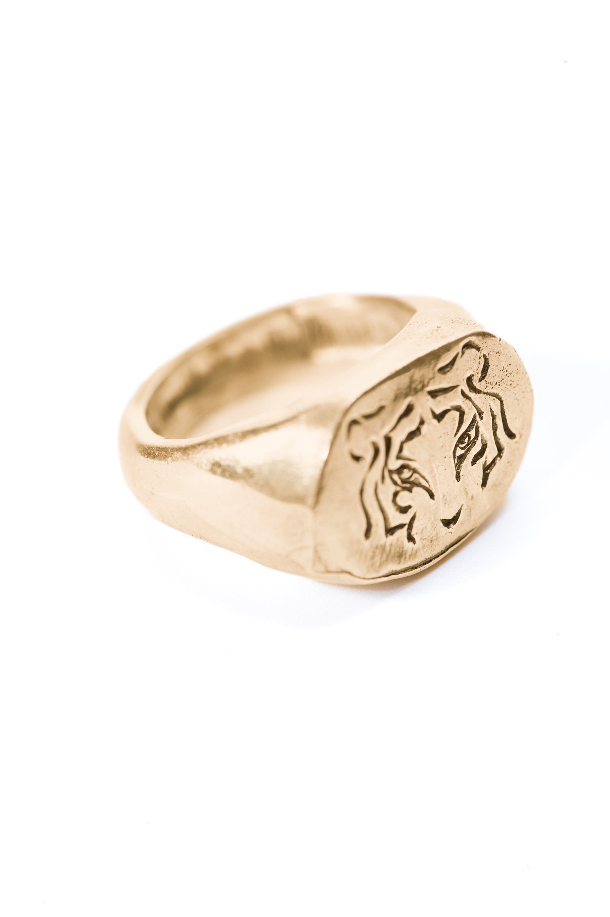 FIRE I TIGER Signet Ring GOLD PLATED – Flor Rubaja Jewelry